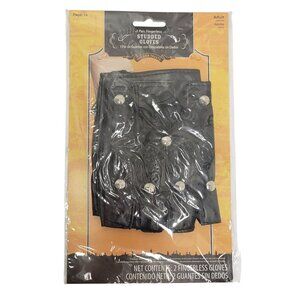 Faux Leather Fingerless Gloves Studded Costume Accessory Halloween